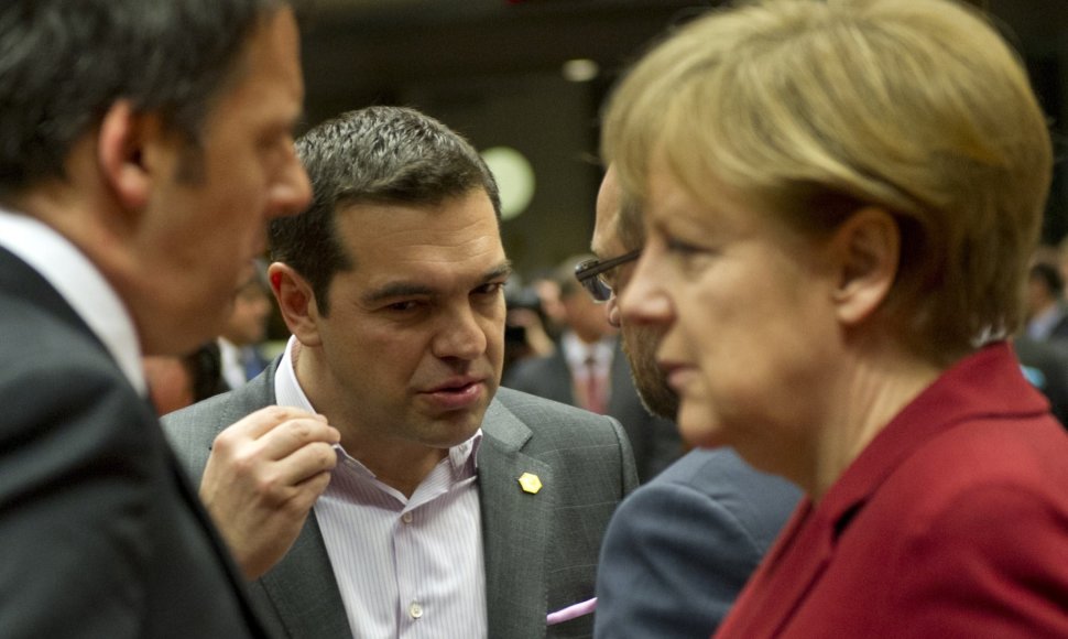 Graikijos premjeras Aleksis Cipras susitinka su Vokietijos kanclere Angela Merkel.