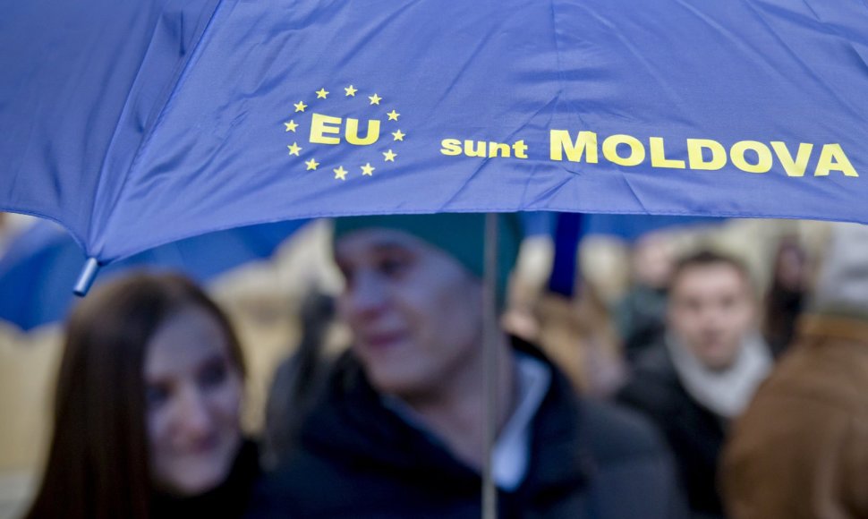 Moldovos narystės ES rėmėjai Kišiniove