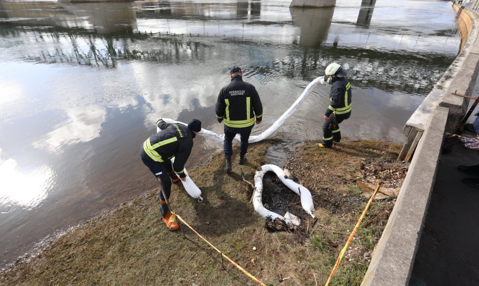 Teršalų stabdymo darbai Nemune