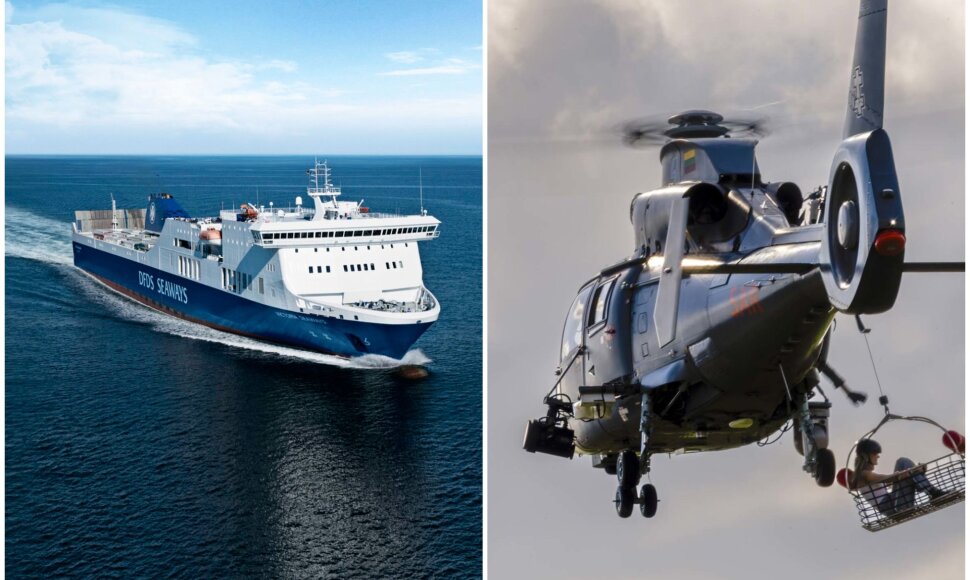 Keltas &bdquo;Victoria Seaways&ldquo; / Karinių oro pajėgų sraigtasparnis (asociatyvinės nuotr.)