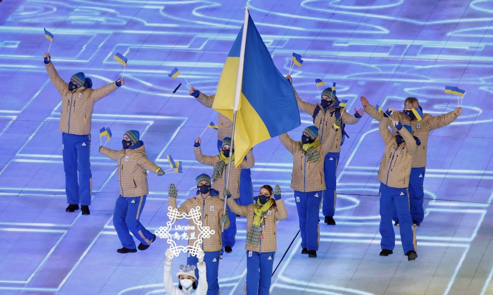 Ukrainos delegacija Pekino olimpinių žaidynių atidarymo ceremonijoje