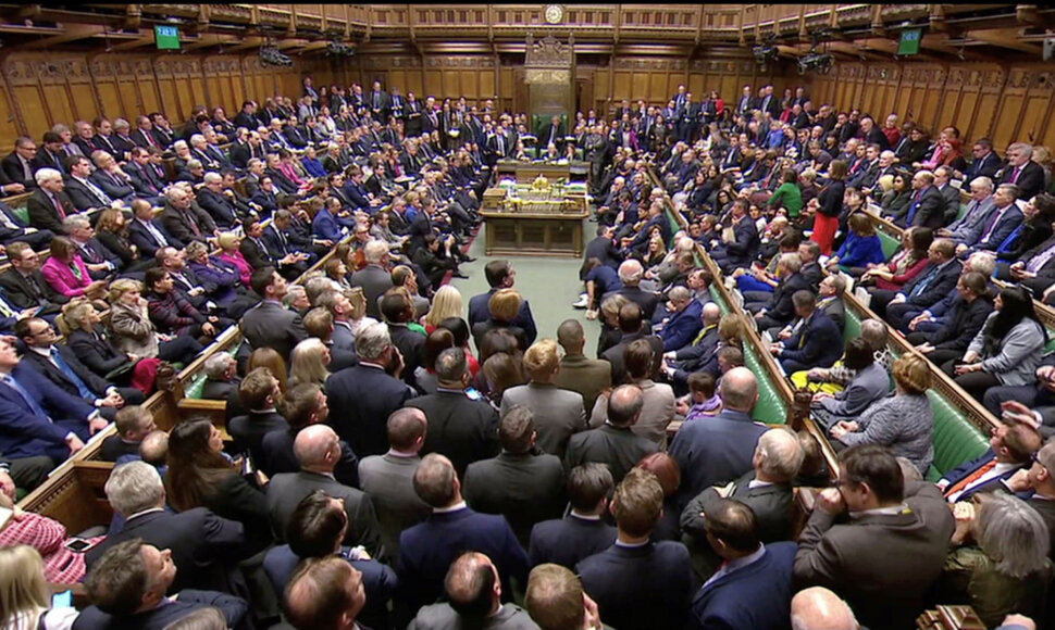  Jungtinės Karalystės parlamentas apsisprendė dėl &bdquo;Brexit&ldquo; sutarties projekto.