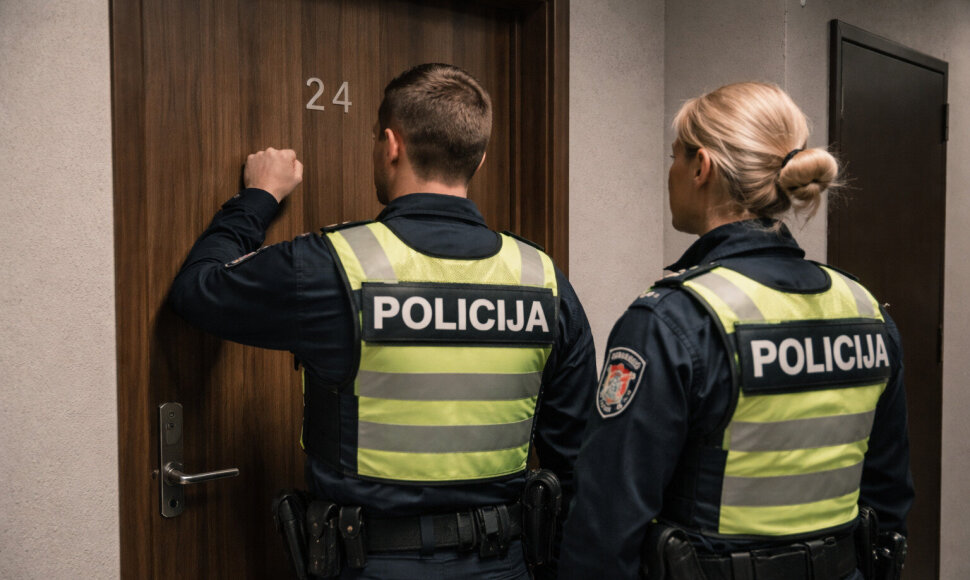 Policija beldžiasi į duris