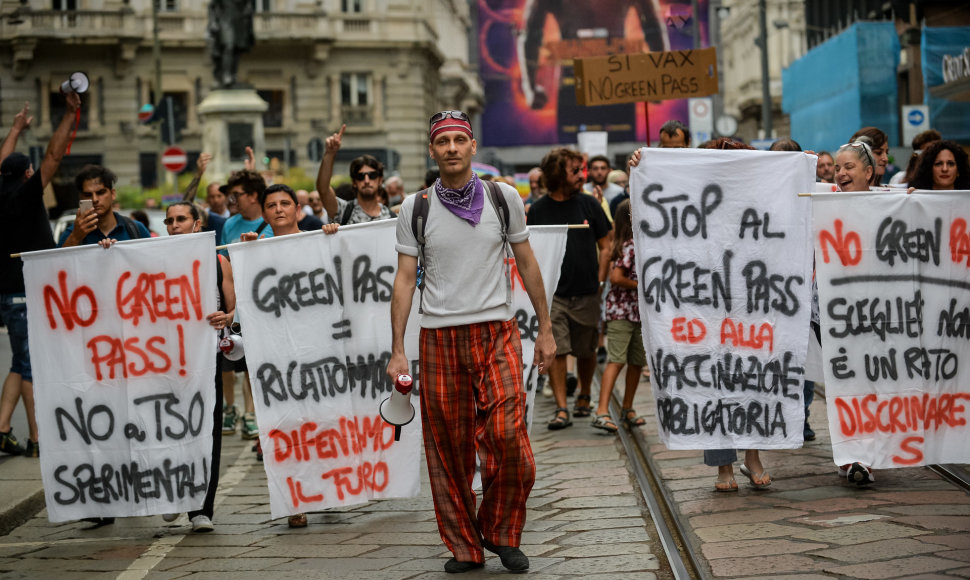 Protestas prieš „Žaliąjį pasą“ Italijoje