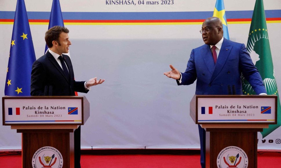 Emmanuelis Macronas ir Felixas Tshisekedi