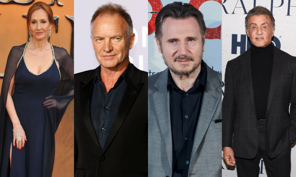 J.K.Rowling, Stingas, Liamas Neesonas, Sylvesteris Stallone