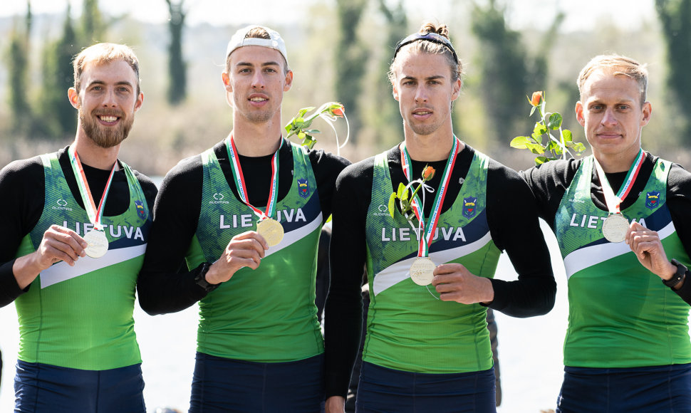 Iš varžybų Italijoje Lietuvos irkluotojai parsiveža penkis medalių komplektus 
