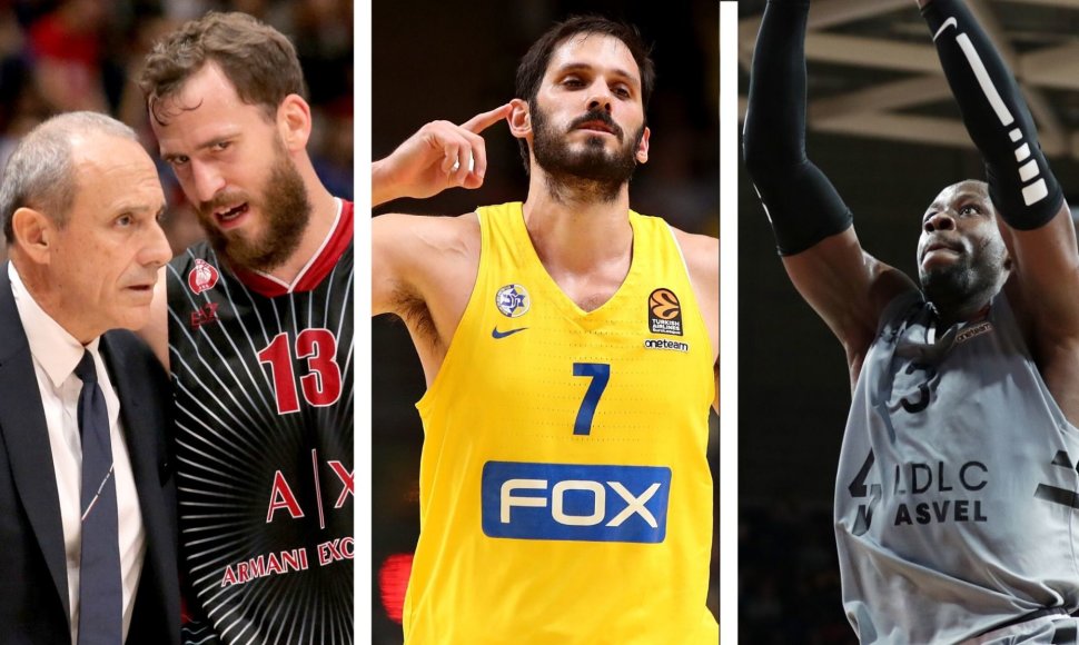 Ettore Messina ir Sergio Rodriguezas, Omri Casspi, Tonye Jekiri