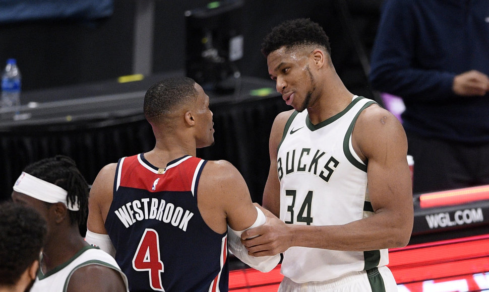 Russellas Westbrookas ir Giannis Antetokounmpo