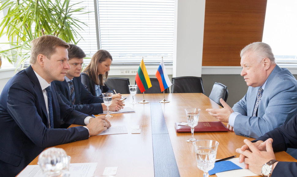 Remigijaus Šimašiaus ir Rusijos ambasadoriaus Aleksandro Udalcovo susitikimas