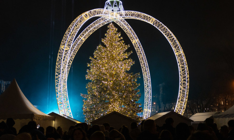 Vilniaus Kalėdų eglės įžiebimas Katedros aikštėje