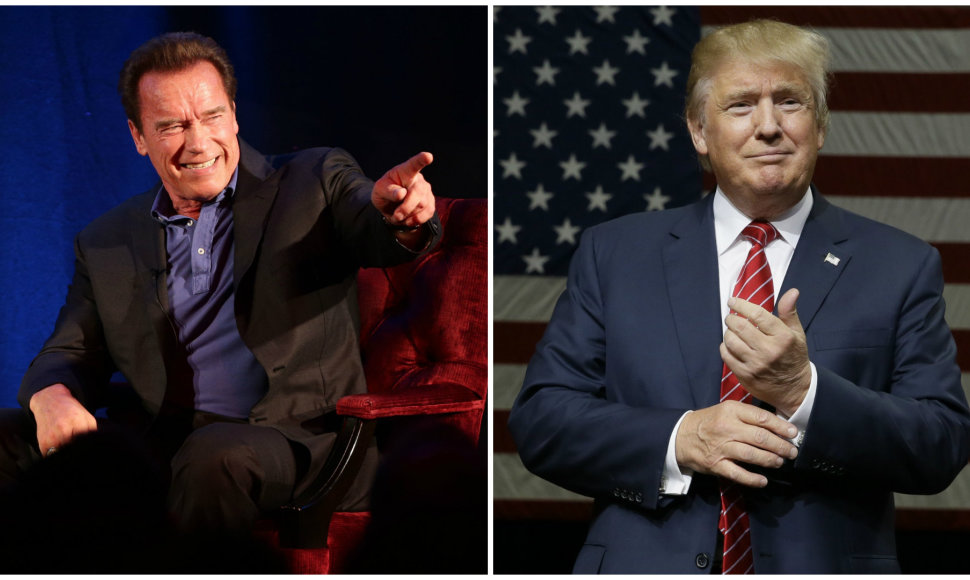 Arnoldas Schwarzeneggeris ir Donaldas Trumpas