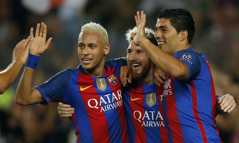 Neymaras, Lionelis Messi ir Luisas Suarezas