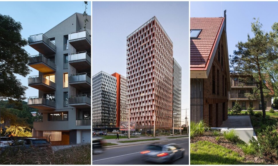 Gyvenamosios paskirties projektai: i&scaron; kairės &ndash; &bdquo;Alėja 18&ldquo;, &bdquo;Skylum&ldquo;, &bdquo;12 terasų&ldquo;