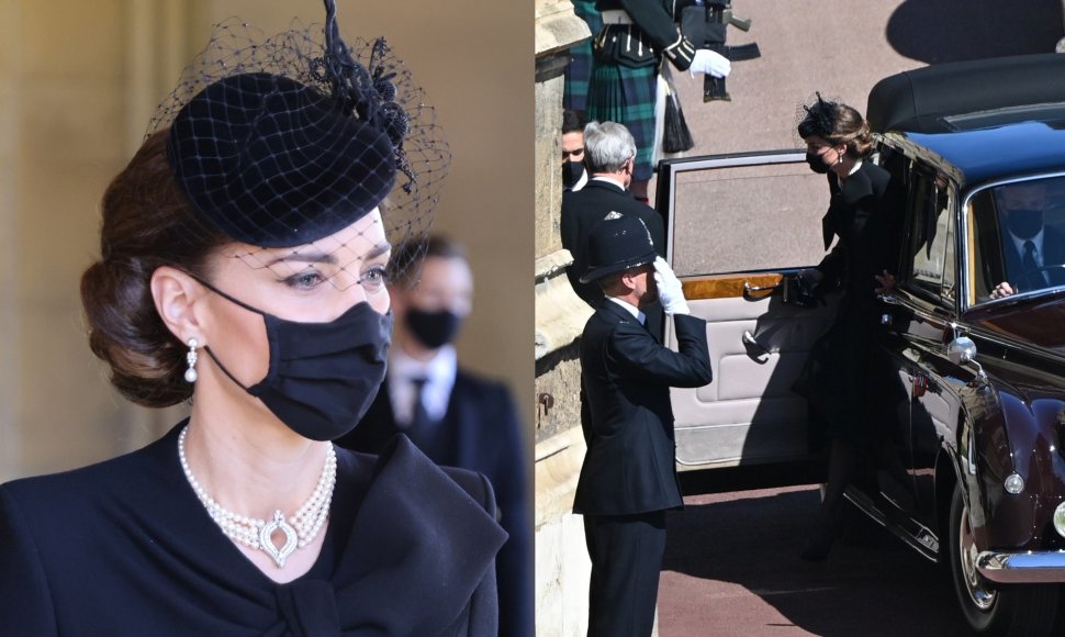 Kate Middleton princo Philipo laidotuvėse pasipuošė ypatingu Elizabeth II vėriniu