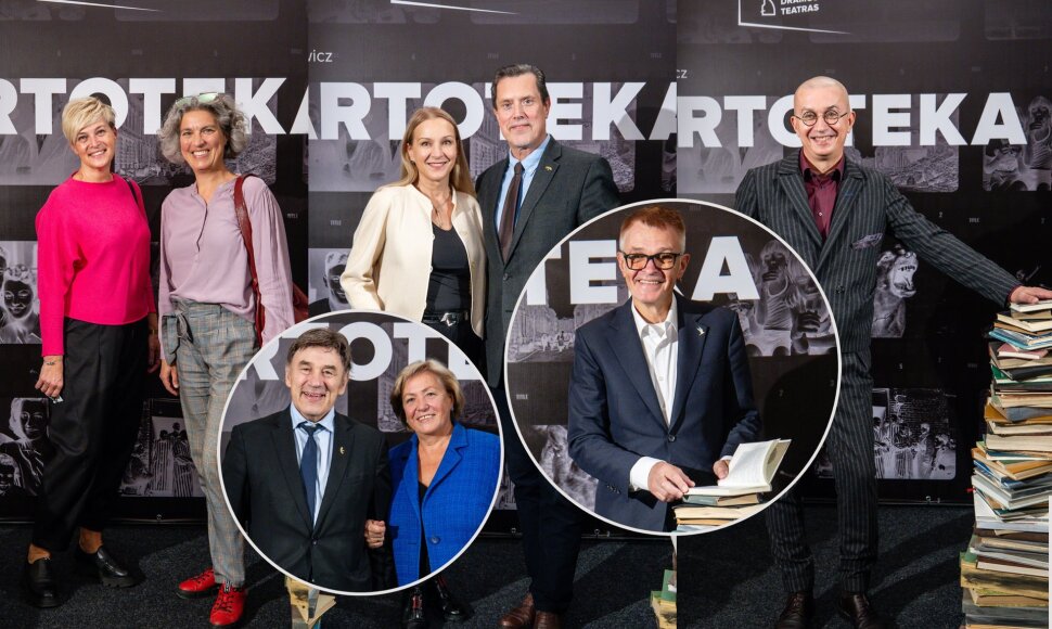 Gintaras Varnas ir spektaklio &bdquo;Kartoteka&ldquo; premjeros svečiai