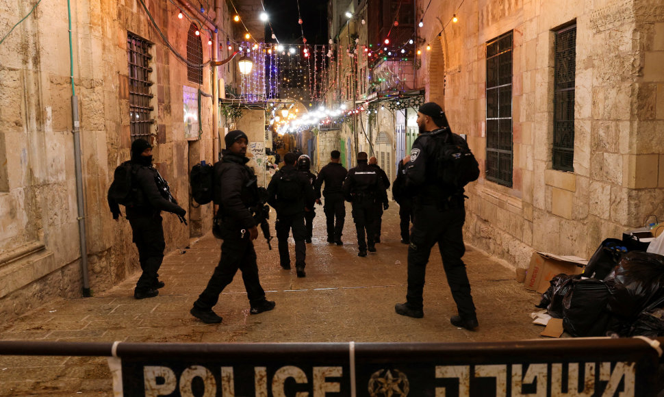 Izraelio policininkai Jeruzalės senamiestyje