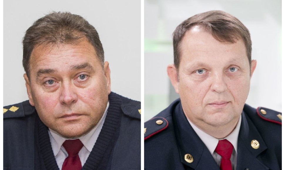 Alytaus priešgaisrinės gelbėjimo tarnybos vadovai Algirdas Bautronis ir Saulius Mockevičius