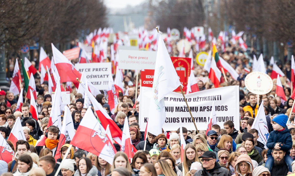 Mitingas tautinių mažumų mokykloms apginti