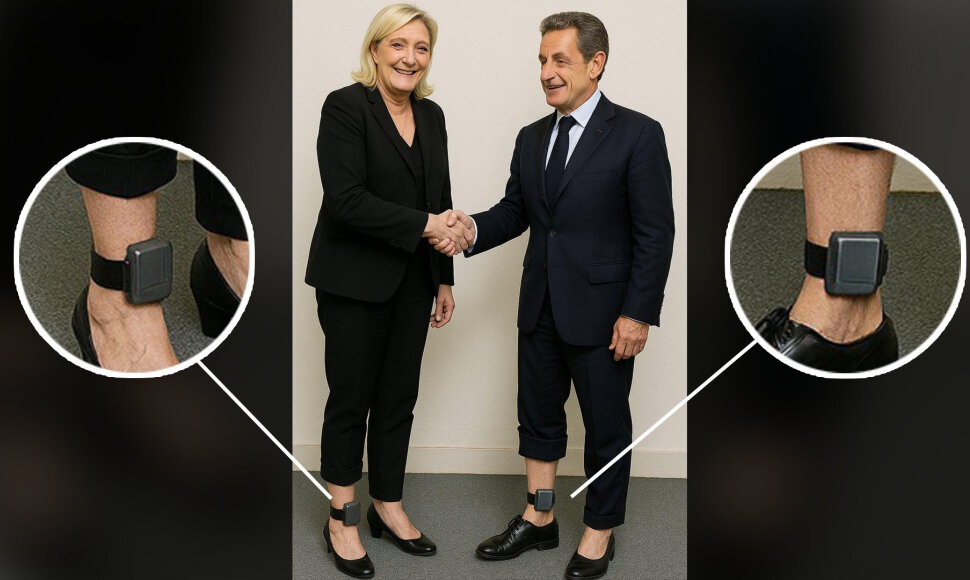 Marine Le Pen ir Nicolas Sarkozy su apykojėmis