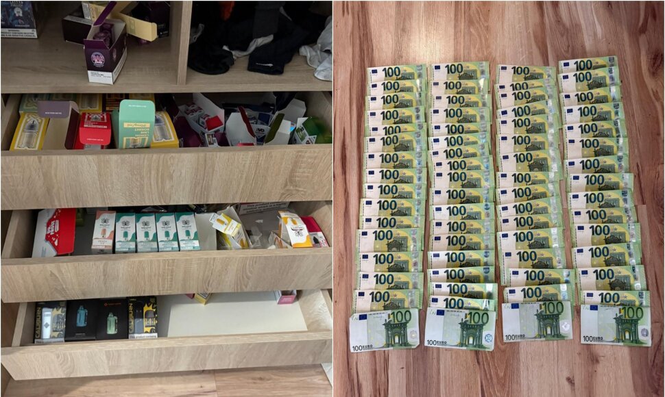 Kauno policijos sulaikyti neteisėti elektroninių cigarečių skysčių buteliukai ir vienkartinės elektroninės cigaretės