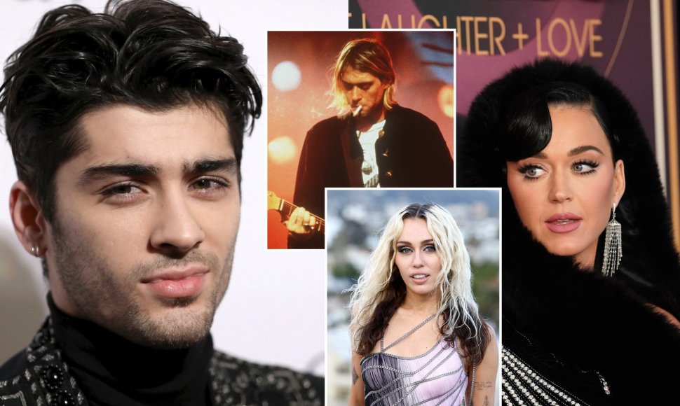 Zaynas Malikas, Katy Perry, Miley Cyrus, Kurtas Cobainas