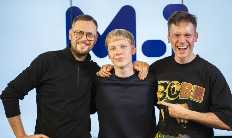 Arnoldas Esimantas, Adomas Vyšniauskas ir Tomas Jazdauskas M-1 studijoje