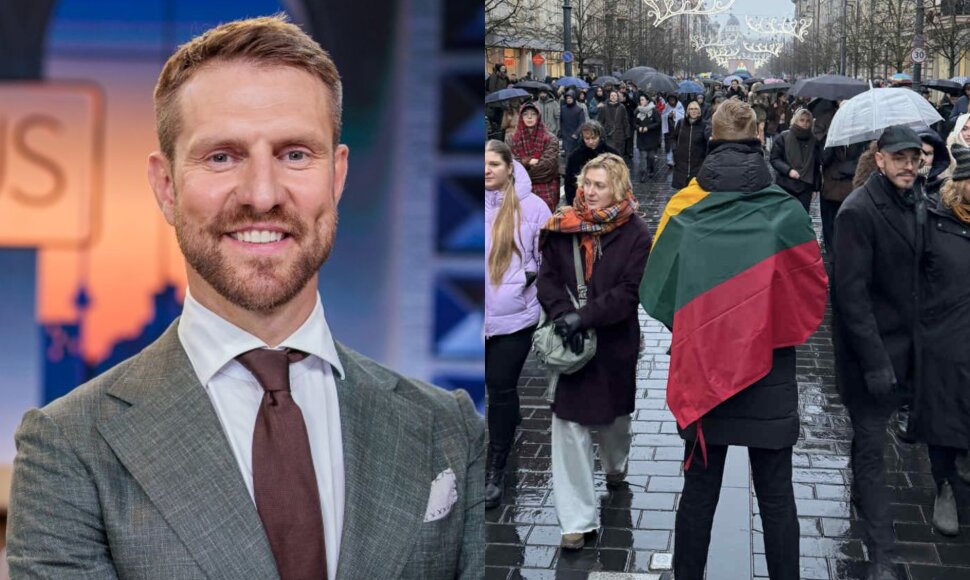 Mantas Stonkus ir jo įamžintas protesto už laisvą žodį dalyvis