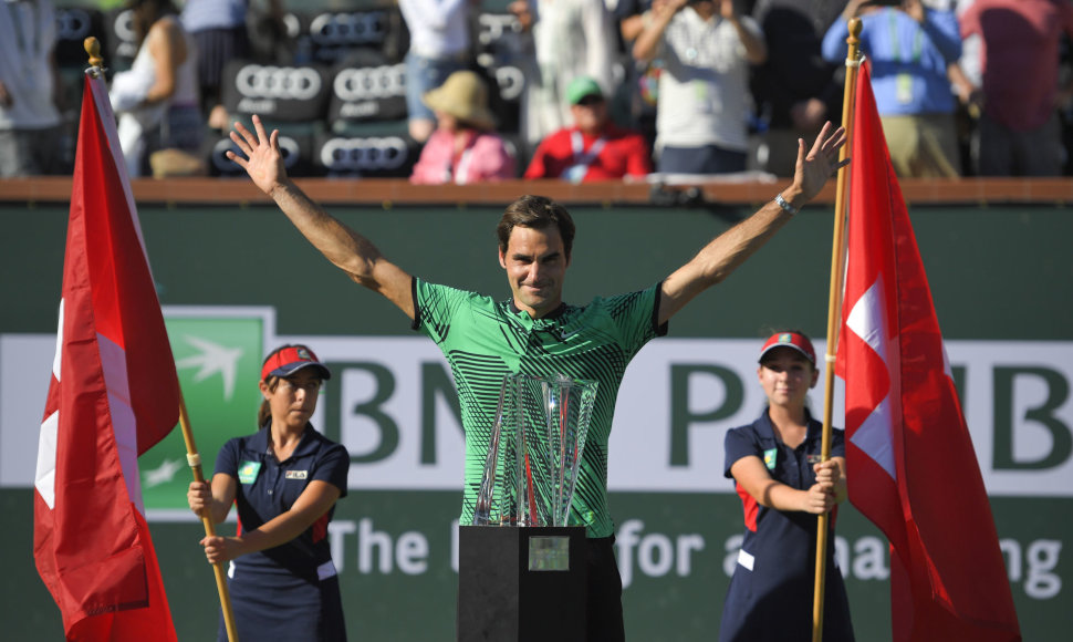 Rogeris Federeris „BNP Paribas Open“ finale nugalėjo Staną Wawrinką