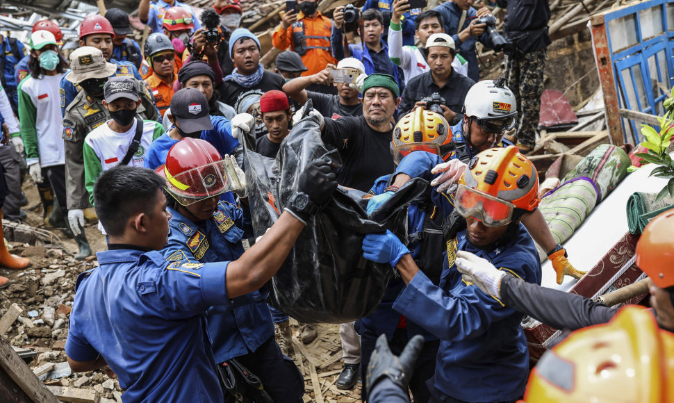 Gelbėjimo komanda tebeieško per žemės drebėjimą dingusių žmonių