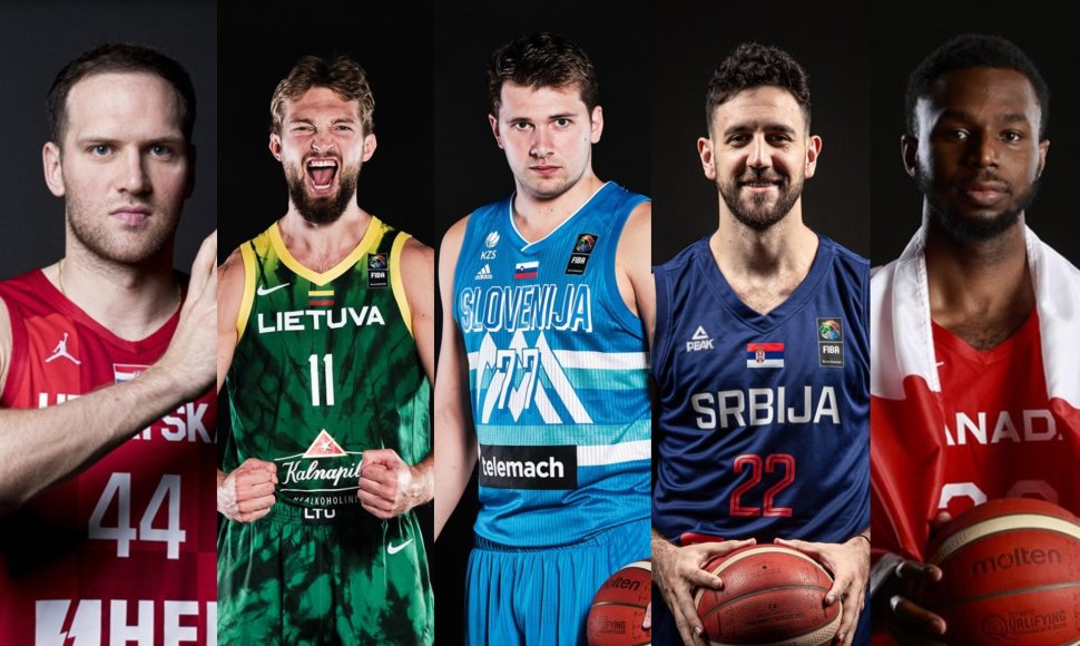 Iš kairės: Bojanas Bogdanovičius, Domantas Sabonis, Luka Dončičius, Vasilije Micičius, Andrew Wigginsas