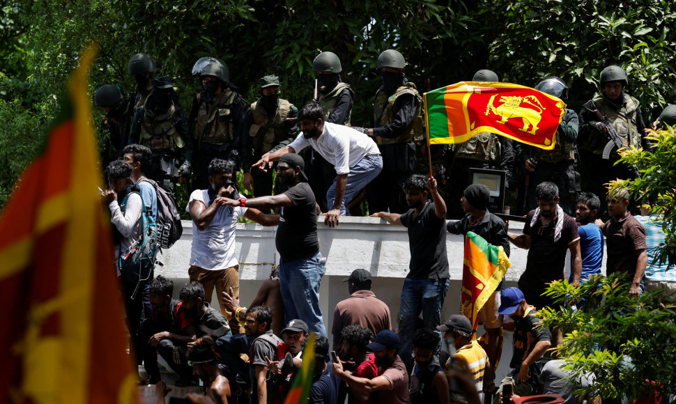 Protestuotojai Šri Lankoje