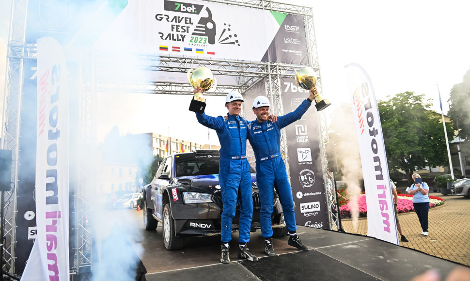 „7bet Gravel Fest Rally – Lazdijai“ finišo podiumas