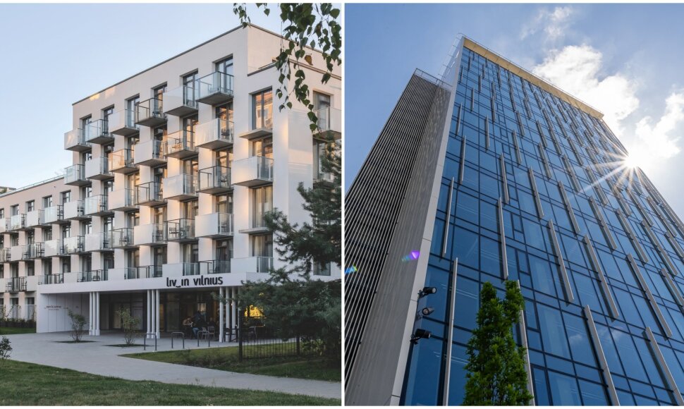 „Liv in Vilnius New town ir„Sky Office“ (dešinėje)