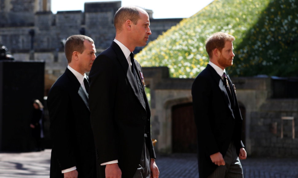 Princas Harry ir princas Williamas senelio Philipo laidotuvėse