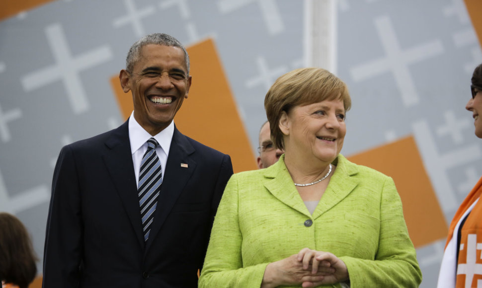 Angela Merkel ir Barackas Obama Berlyne