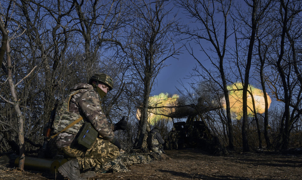 Ukrainos karys fronto linijoje prie Bachmuto