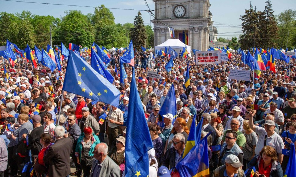 Europos Sąjungą palaikantys Moldovos gyventojai