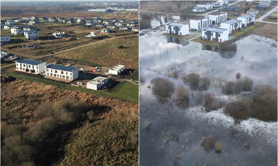 Kvartalas Kaimynų g. iki ir po potvynio