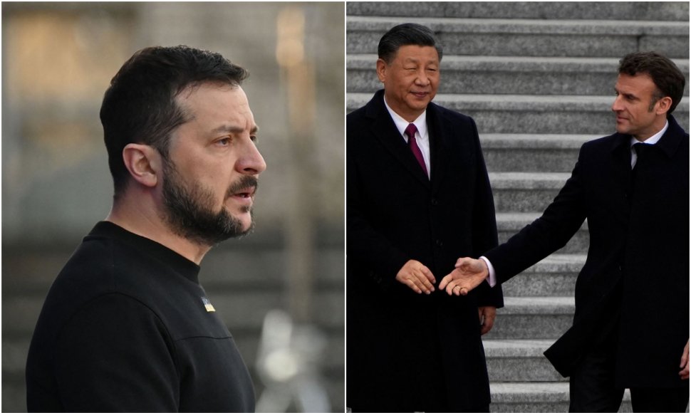Volodymyras Zelenskis, Xi Jinpingas, Emmanuelis Macronas