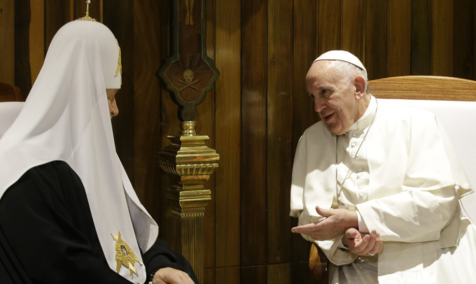 Popiežius Pranciškus ir Rusijos Ortodoksų Bažnyčios patriarchas Kirilas