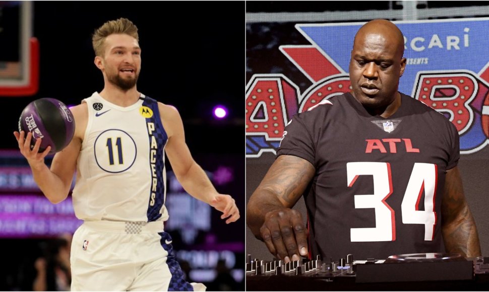 Shaqas (dešinėje) įsitikinęs, kad Domantas Sabonis laimės NBA įgūdžių konkursą