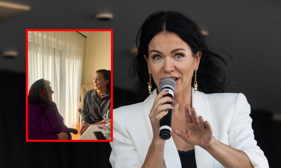 Aistė Pilvelytė su močiute Salomėja