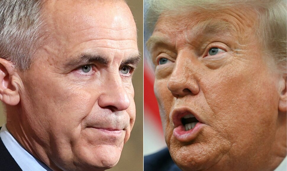 Markas Carney ir Donaldas Trumpas / DAVE CHAN ANDREW CABALLERO-REYNOLDS / AFP