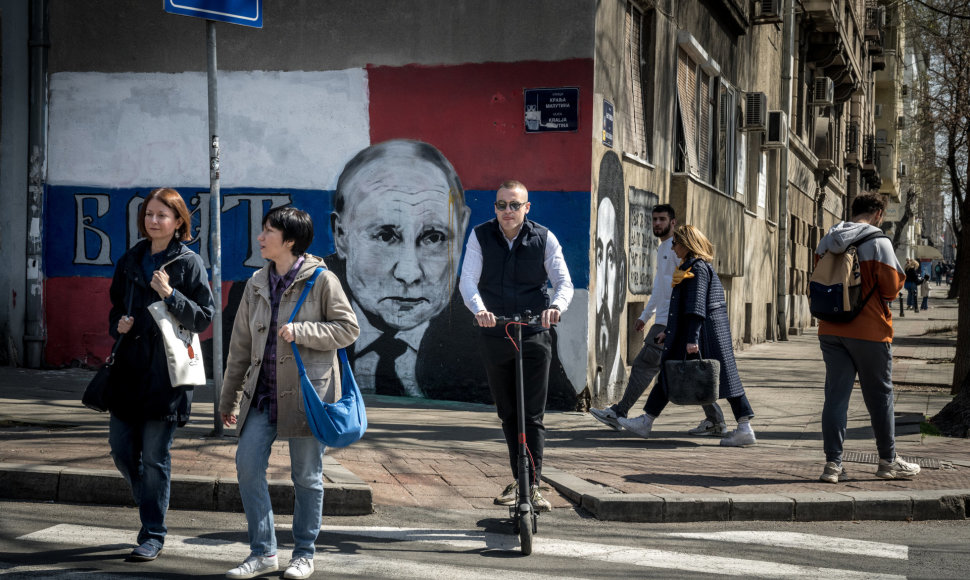 Freska Vladimirui Putinui Belgrade