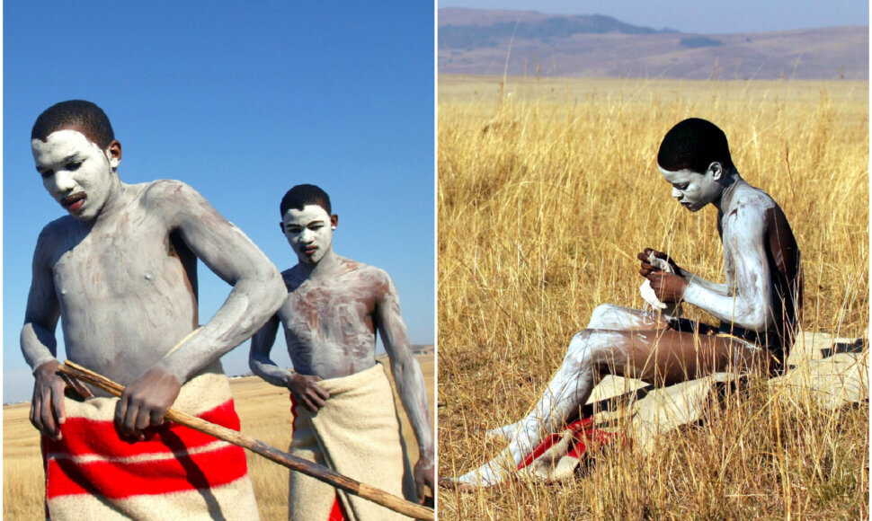 Xhosa genties berniukai ruošiasi „iniciacijos ceremonijai“