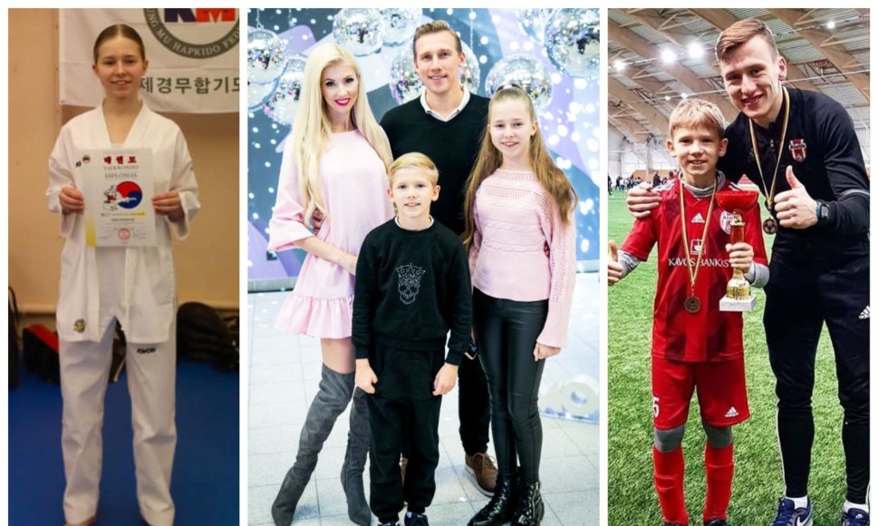 Inga Stumbrienė su šeima, sūnaus Gabrieliaus futbolo treneris Marius Zabarauskas