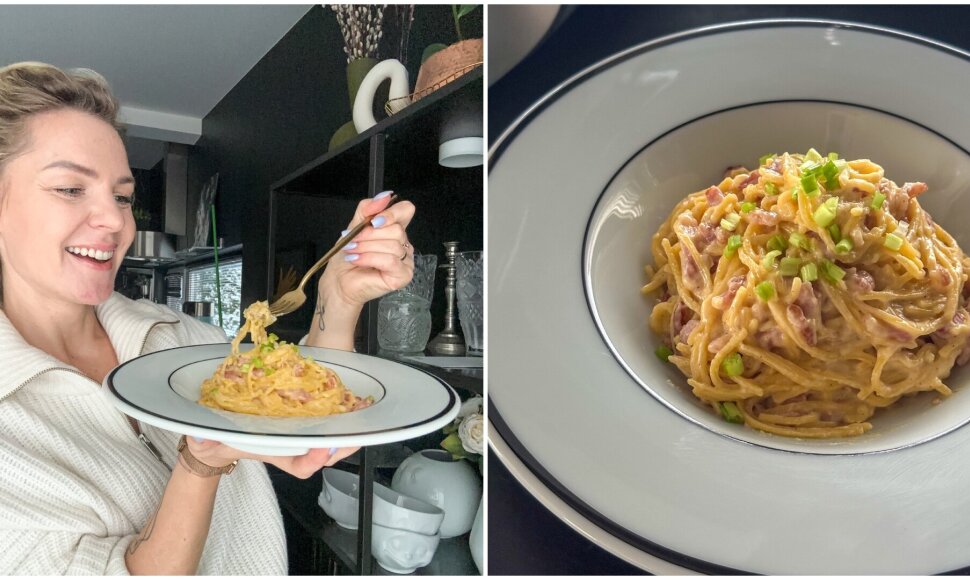 L. Rimgailės kreminis makaronų „Carbonara“ receptas