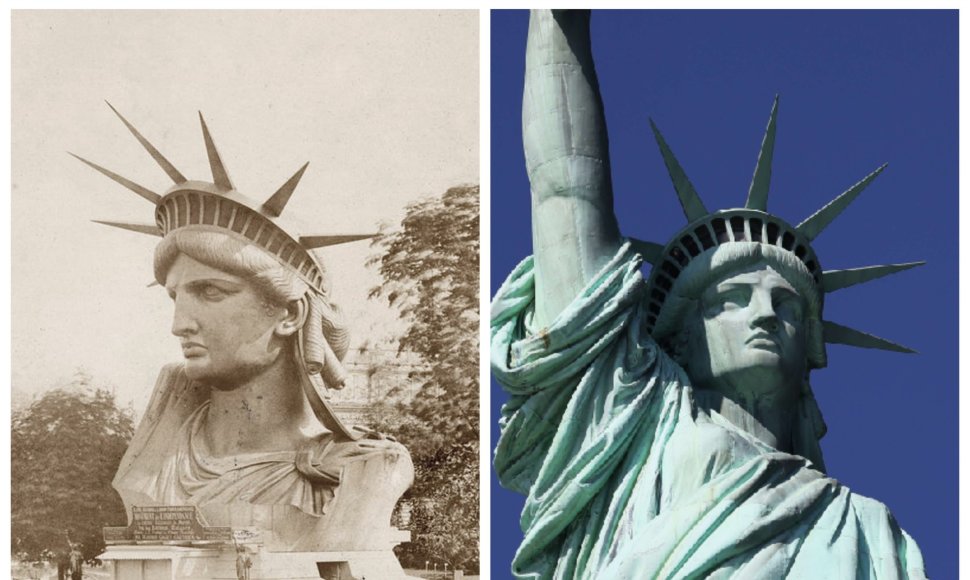 Laisvės statulos galva seniau ir dabar