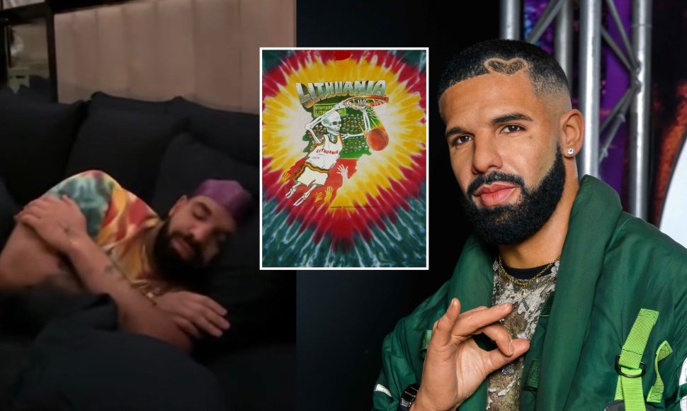 Drake'as su Lietuvos krepšinio rinktinės marškinėliais